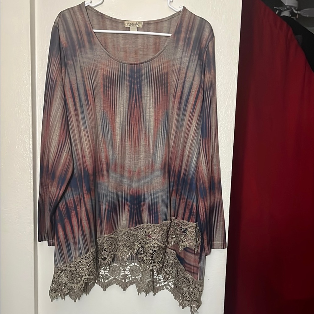 Umgee Blue and Orange Asymmetrical Tunic